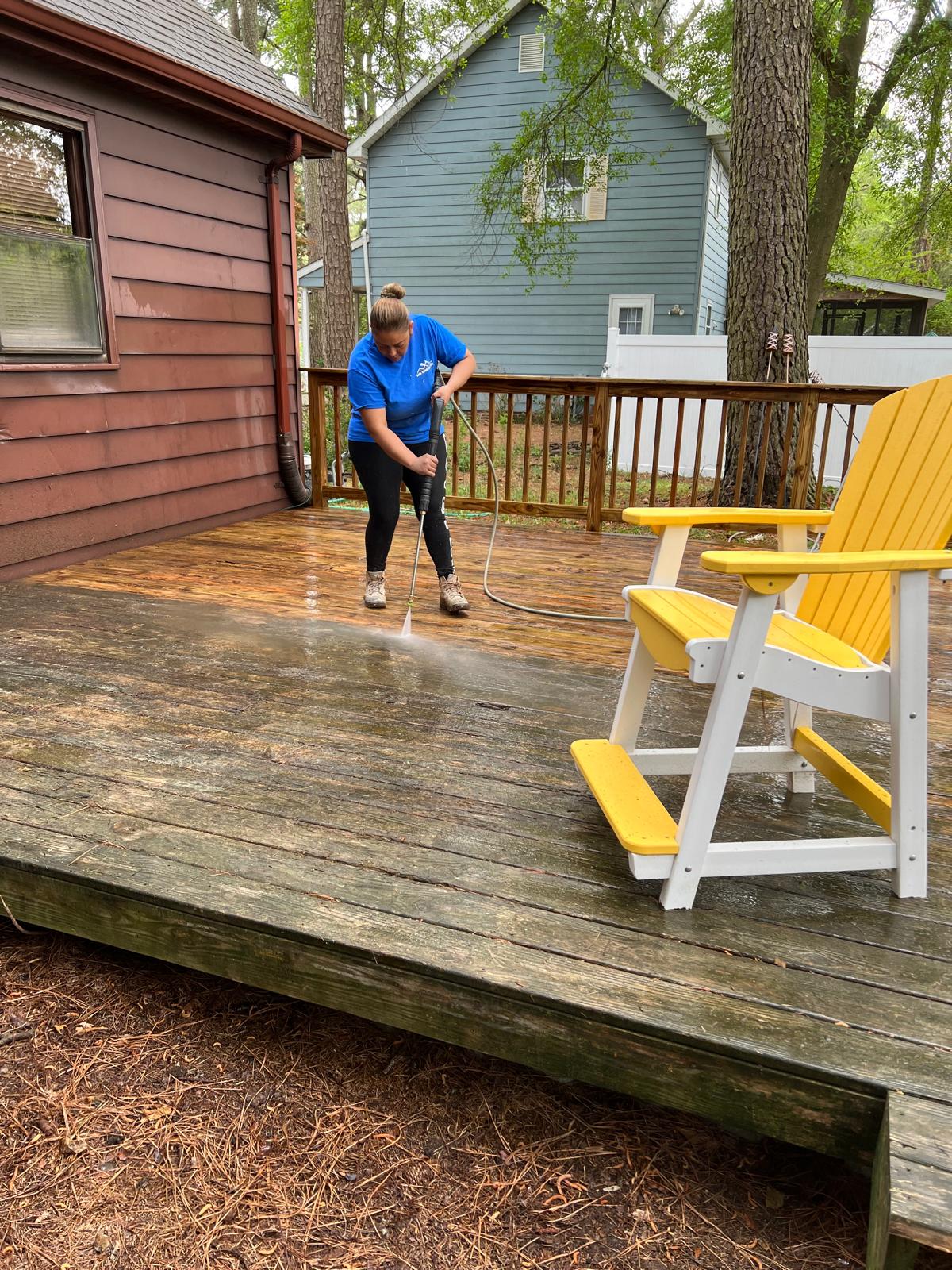 Deck pressure wash varnish