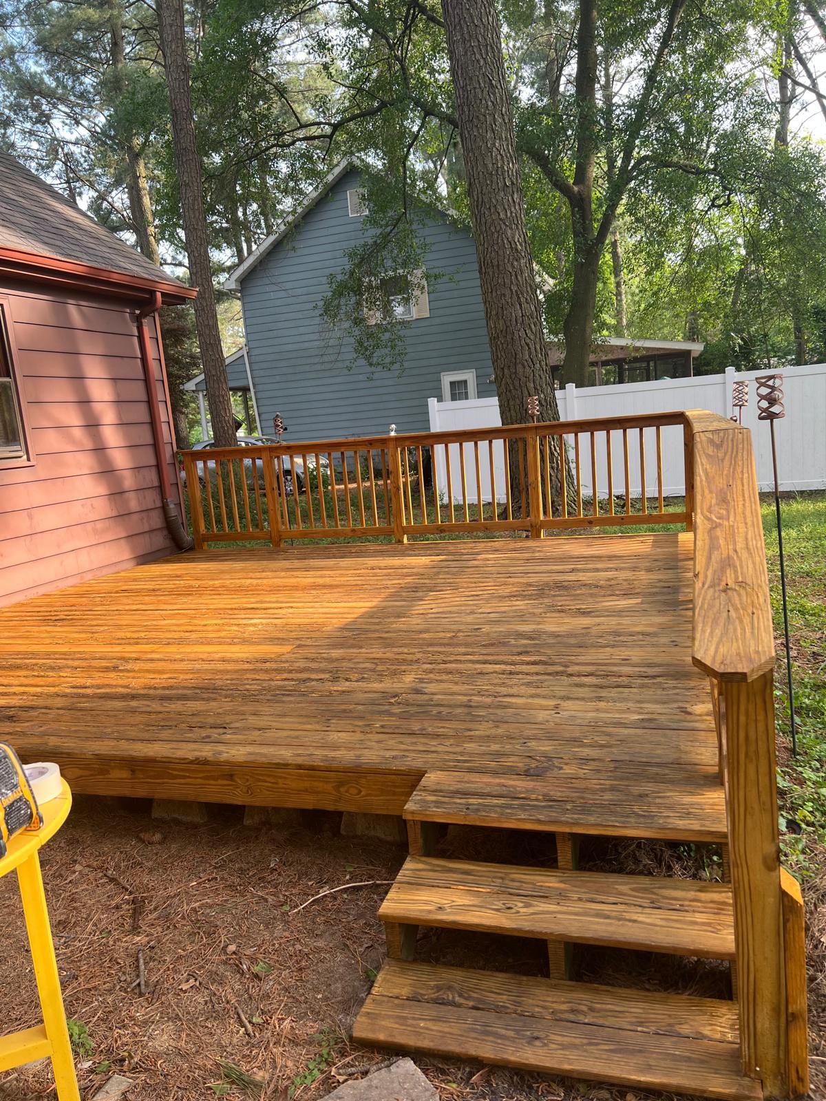 Deck pressure wash varnish