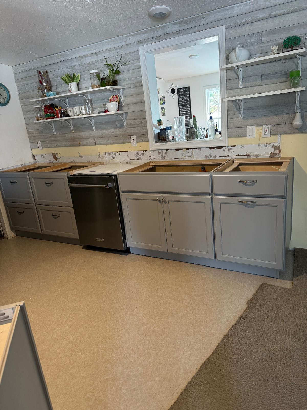 Kitchen backsplash preparation