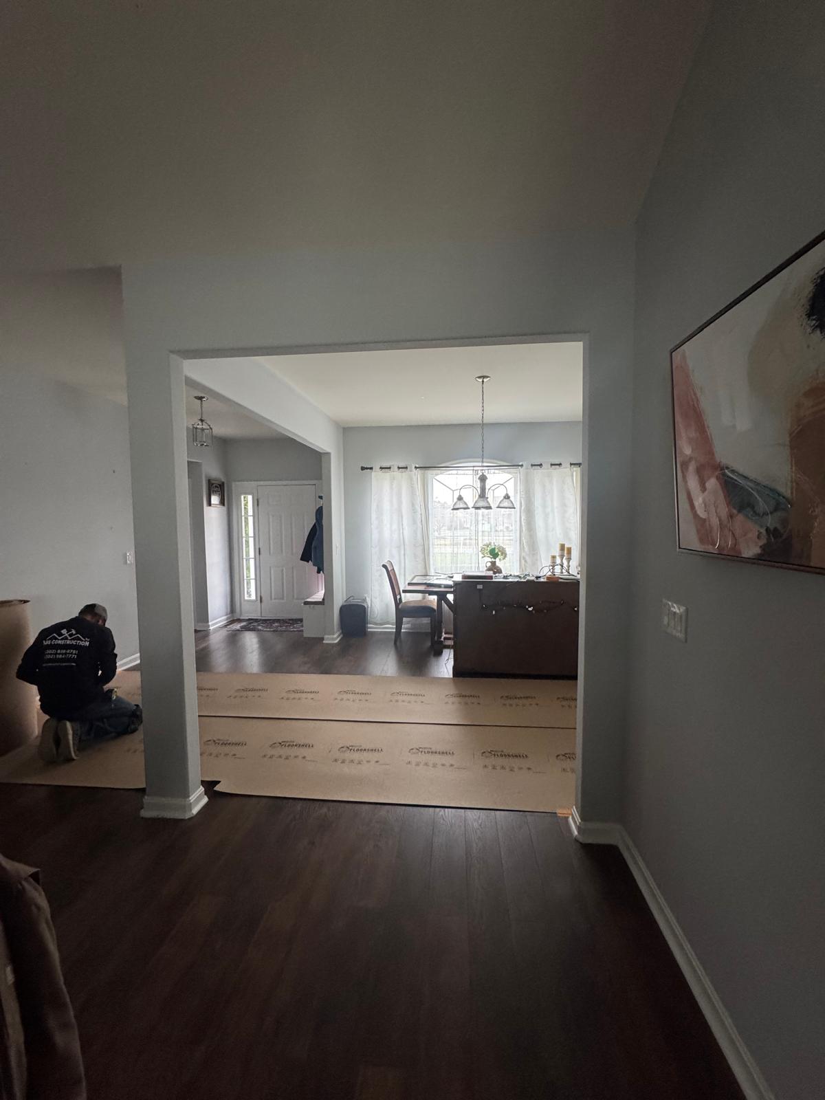 Wall and column removal with LVL installation - Luis Construction