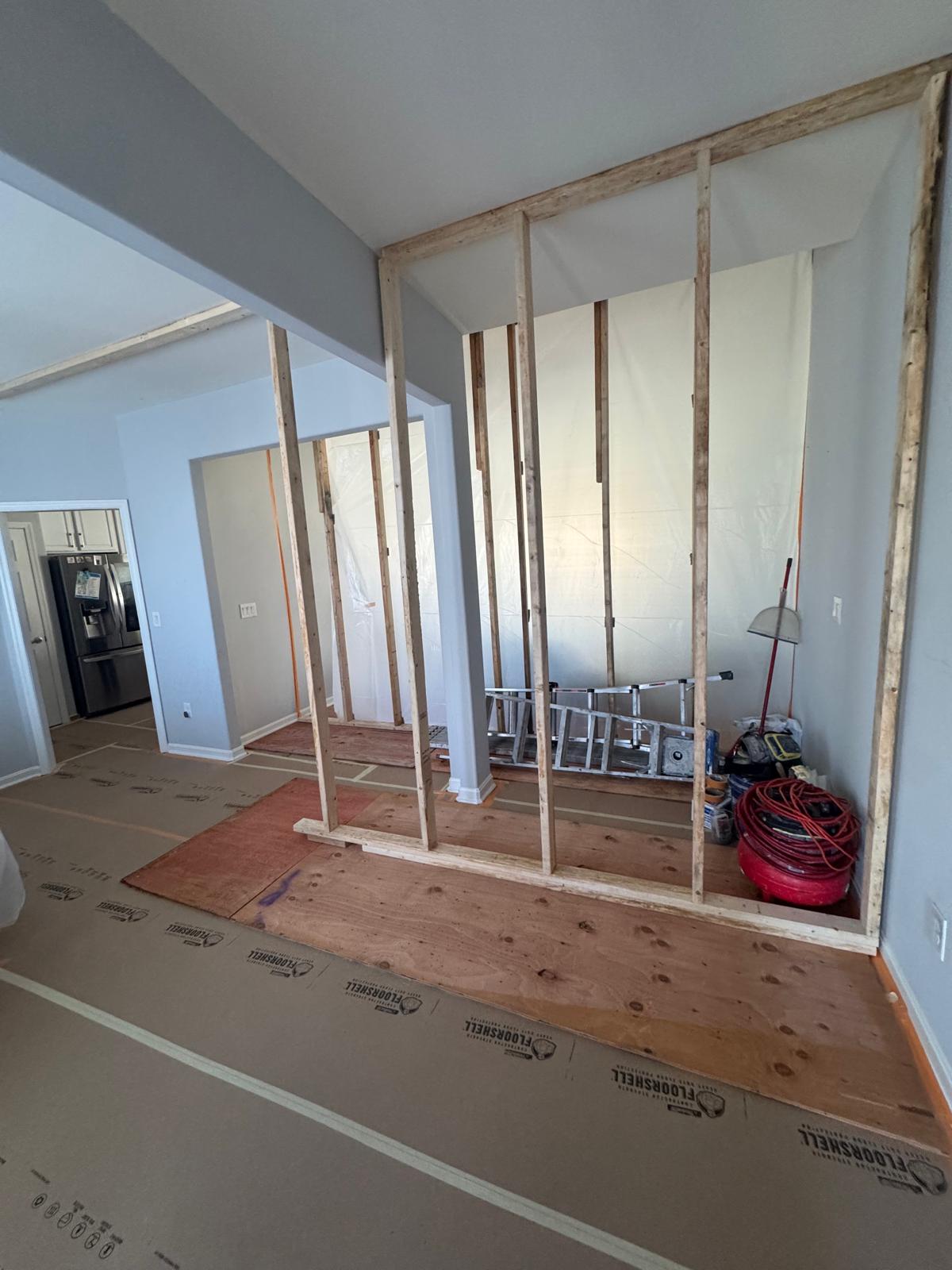 Wall framing and demolition