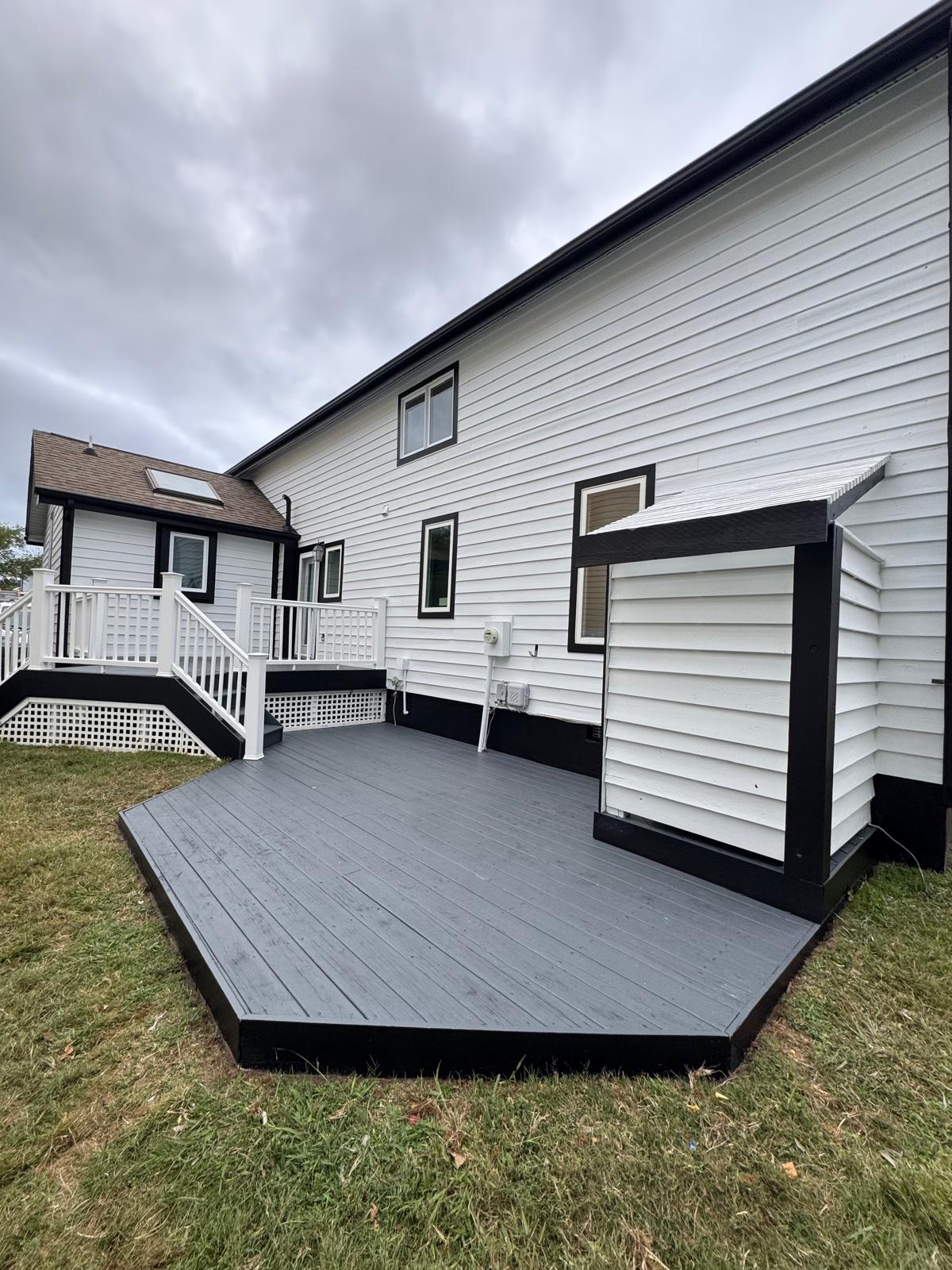 Finished deck and house